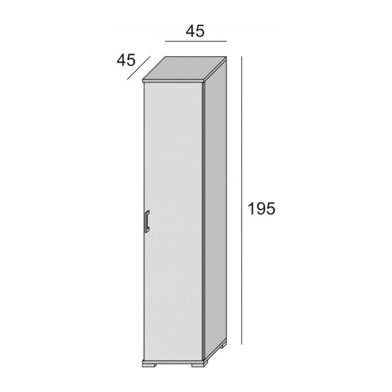 Armadio cemento e bianco 1 anta 45x195h cm - Aloise