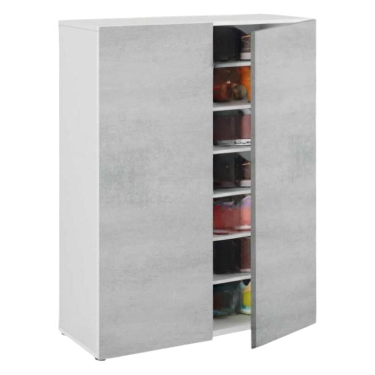 Armadio cemento e bianco 2 ante 72x103h cm - Athenodora