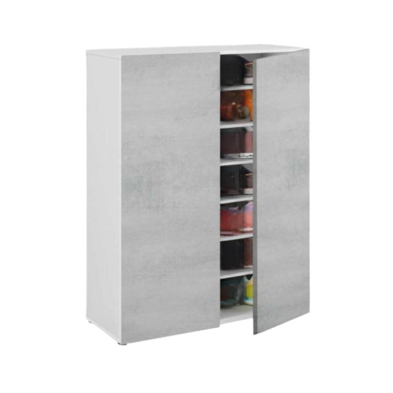 Armadio cemento e bianco 2 ante 72x103h cm - Athenodora