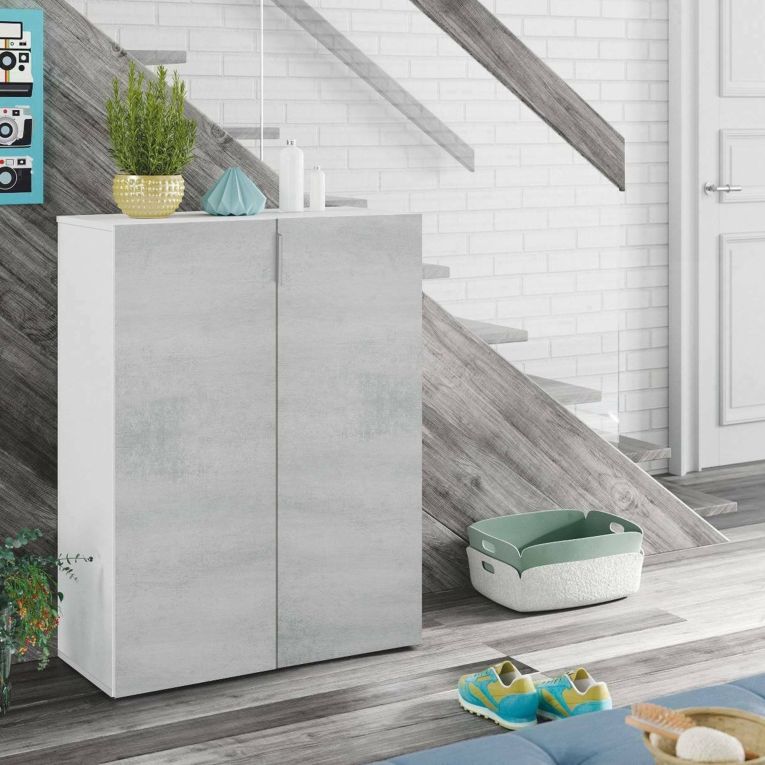 Armadio cemento e bianco 2 ante 72x103h cm - Athenodora