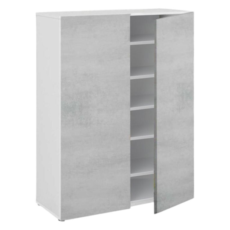 Armadio cemento e bianco 2 ante 72x103h cm - Athenodora