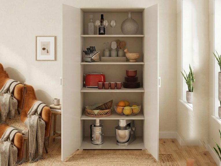 Armadio cemento e bianco 2 ante 90x195h cm - Aliosha