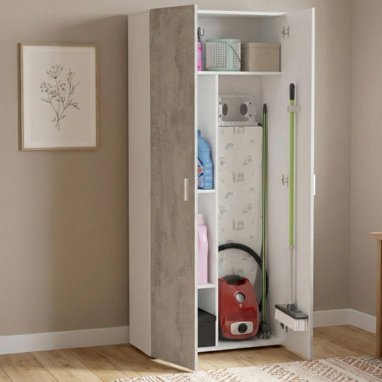 Armadio cemento e bianco cucina 80x182h cm - Ashkita