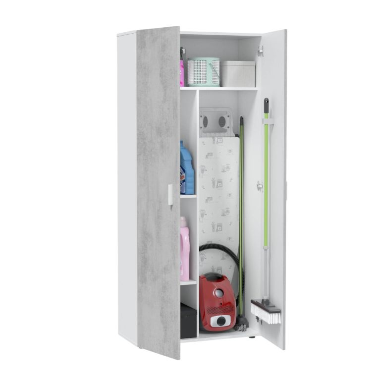 Armadio cemento e bianco cucina 80x182h cm - Ashkita