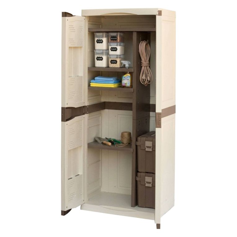 Armadio da esterno 2 ante beige e marrone 70x178h cm - Ipno