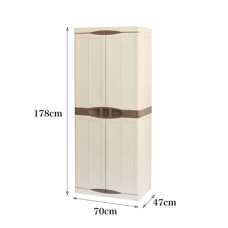 Armadio da esterno 2 ante beige e marrone 70x178h cm - Ipno