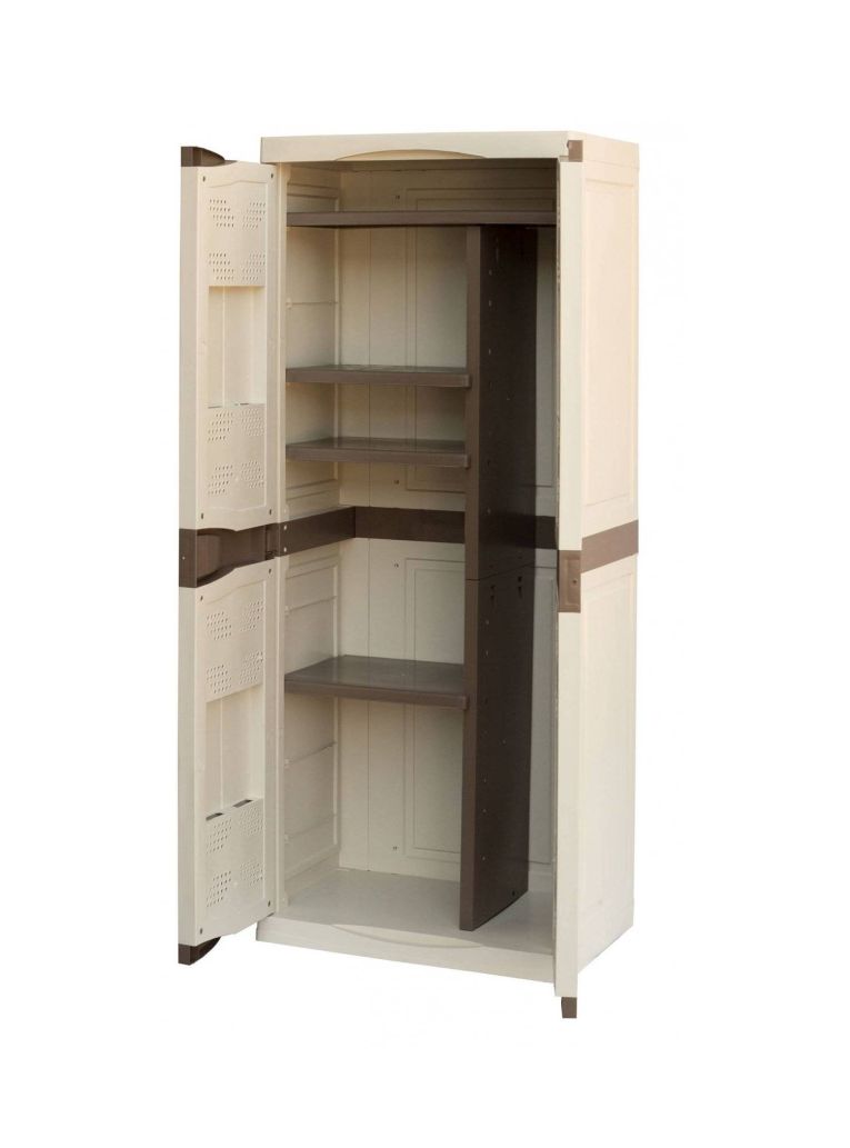 Armadio da esterno 2 ante beige e marrone 70x178h cm - Ipno
