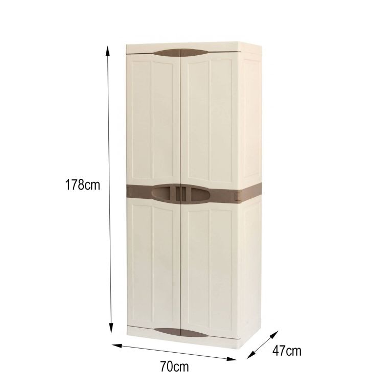 Armadio da esterno 2 ante beige e marrone 70x179h cm - Adenina
