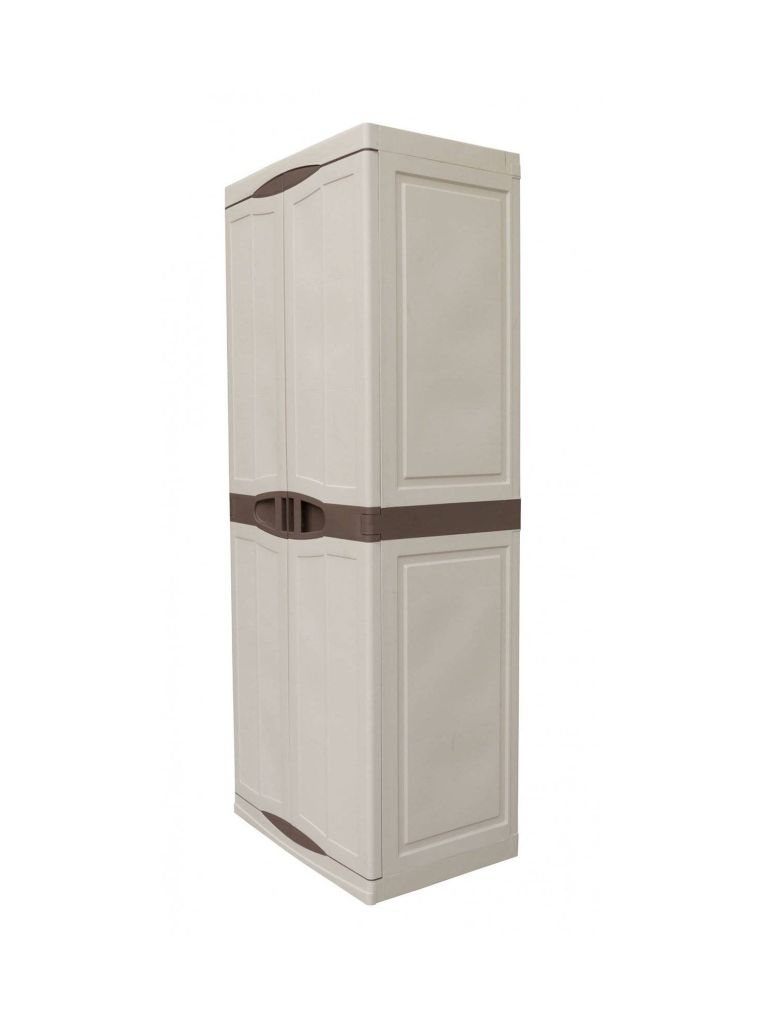 Armadio da esterno 2 ante beige e marrone 70x179h cm - Adenina