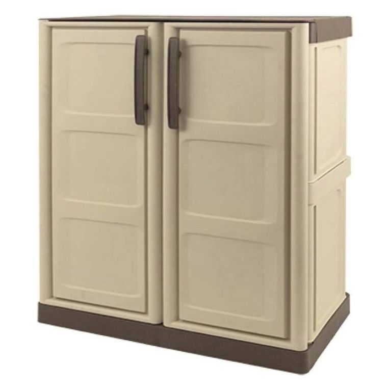 Armadio da esterno 2 ante beige e marrone 70x85h cm - Acira
