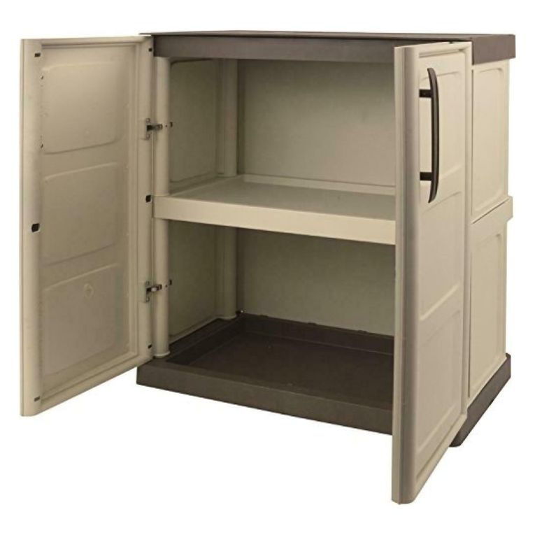 Armadio da esterno 2 ante beige e marrone 70x85h cm - Acira