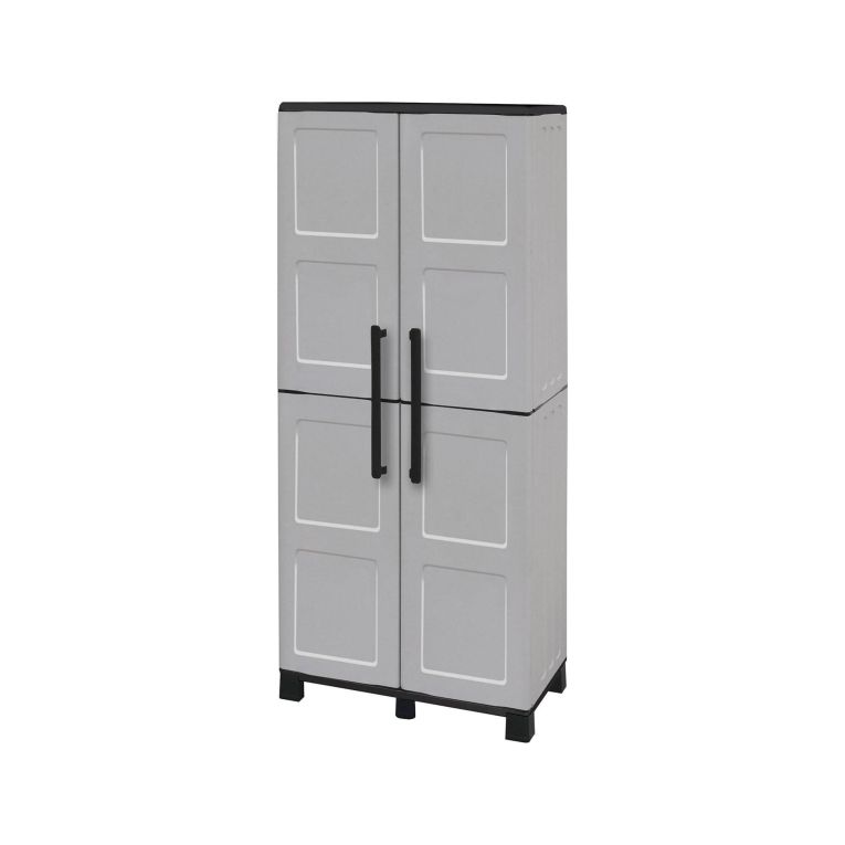 Armadio da esterno 2 ante grigio chiaro e nero 68x169h cm - Ash