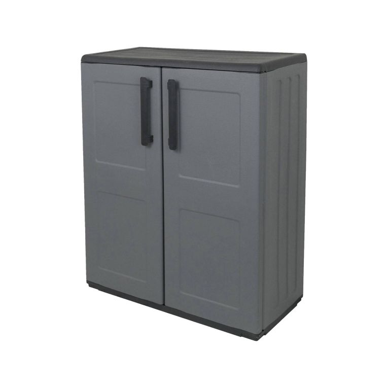 Armadio da esterno 2 ante grigio e nero 68x84h cm - Arisa