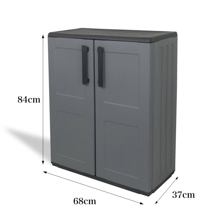 Armadio da esterno 2 ante grigio e nero 68x84h cm - Arisa