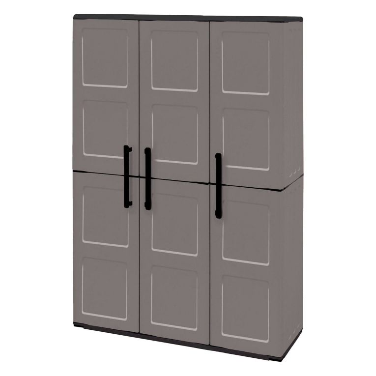 Armadio da esterno 3 ante grigio e nero 102x163h cm - Amordel