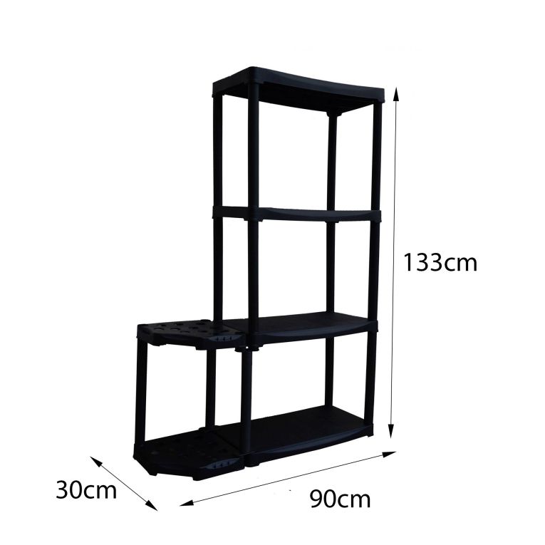 Armadio da esterno Beveren, Scaffale outdoor, Armadio balcone multiuso a 2 ripiani, 100% Made in Italy, 89x30h133 cm, Antracite