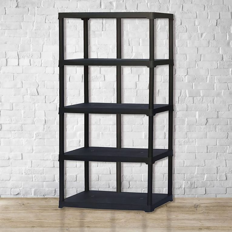 Armadio da esterno Damme, Scaffale outdoor, Armadio balcone multiuso, Armadietto da esterno, 100% Made in Italy, Antracite, 100x40h176 cm