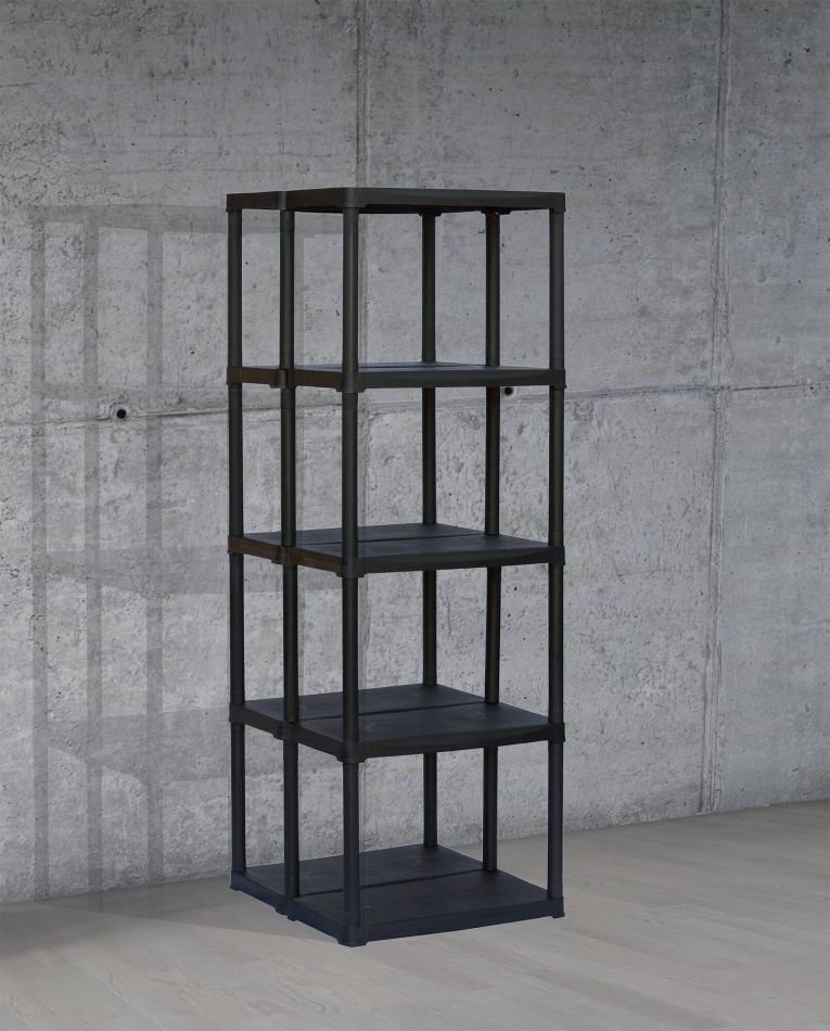 Armadio da esterno Damme, Scaffale outdoor, Armadio balcone multiuso, Armadietto da esterno, 100% Made in Italy, Antracite, 60x59h176 cm
