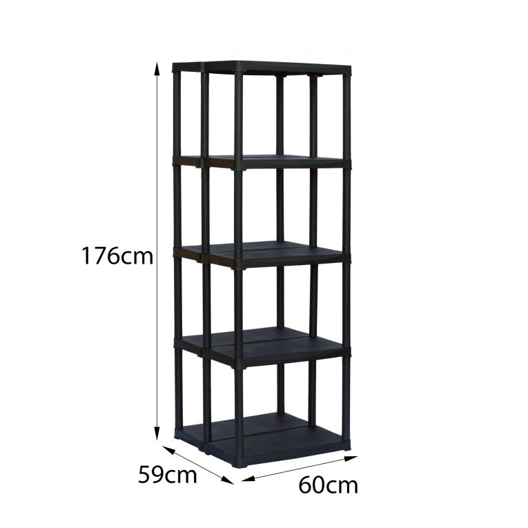 Armadio da esterno Damme, Scaffale outdoor, Armadio balcone multiuso, Armadietto da esterno, 100% Made in Italy, Antracite, 60x59h176 cm