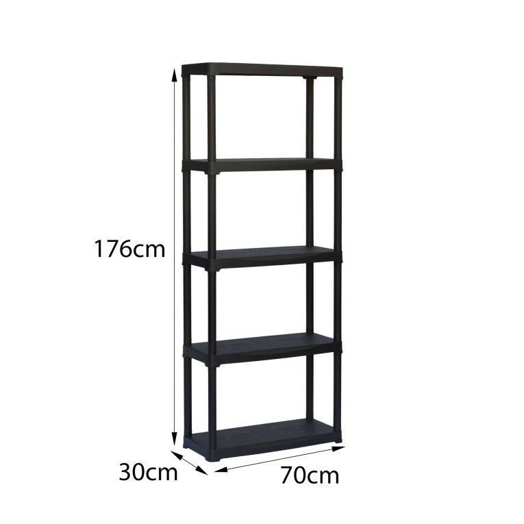 Armadio da esterno Damme, Scaffale outdoor, Armadio balcone multiuso, Armadietto da esterno, 100% Made in Italy, Antracite, 70x30h176 cm