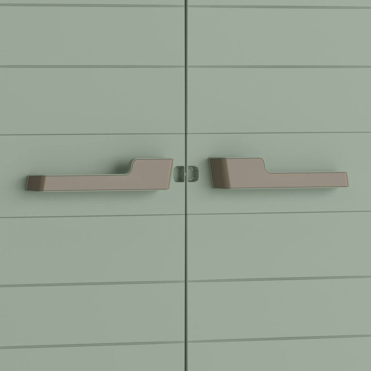 Armadio da Esterno Grigio Chiaro Verde 4 Ripiani Apertura Battente 80x44x182h cm, 2 Ante Made in Italy - Quesnel