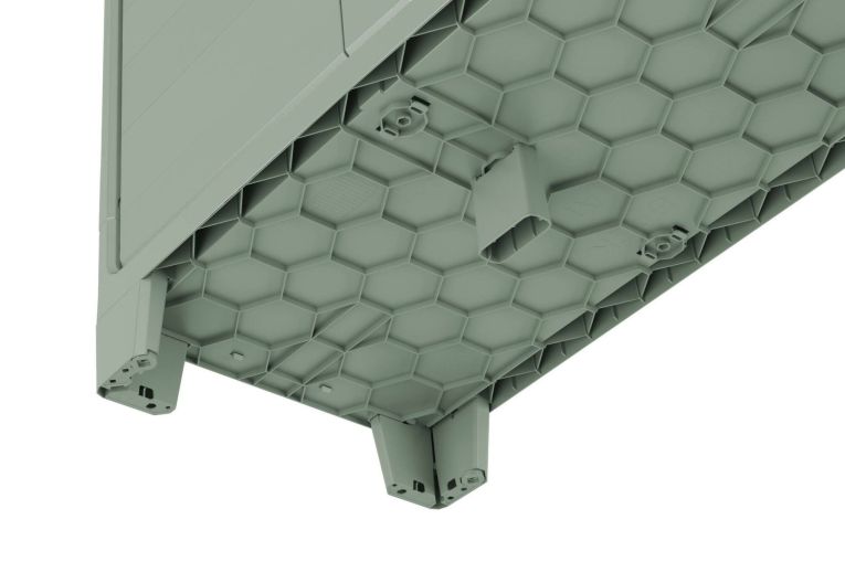 Armadio da Esterno Grigio Verde 8 Ripiani 2 Ante 80x44x182h cm, Resistente ai Raggi uv Impermeabile Made in Italy - Quesnel