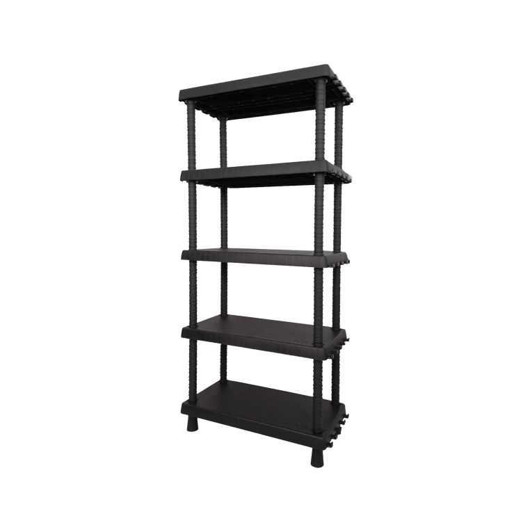 Armadio da esterno Incourt, Scaffale outdoor, Armadietto multiuso a 3 ripiani, 100% Made in Italy, Antracite, 72x35h165 cm