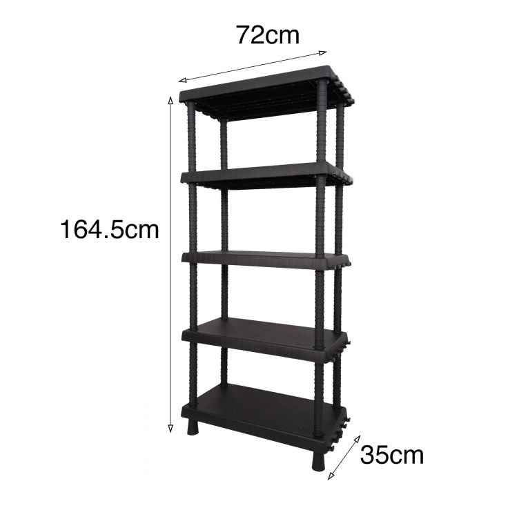 Armadio da esterno Incourt, Scaffale outdoor, Armadietto multiuso a 3 ripiani, 100% Made in Italy, Antracite, 72x35h165 cm