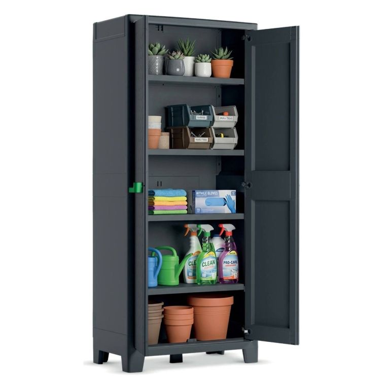 Armadio da esterno Markham, 80x44 h182 cm, Grigio