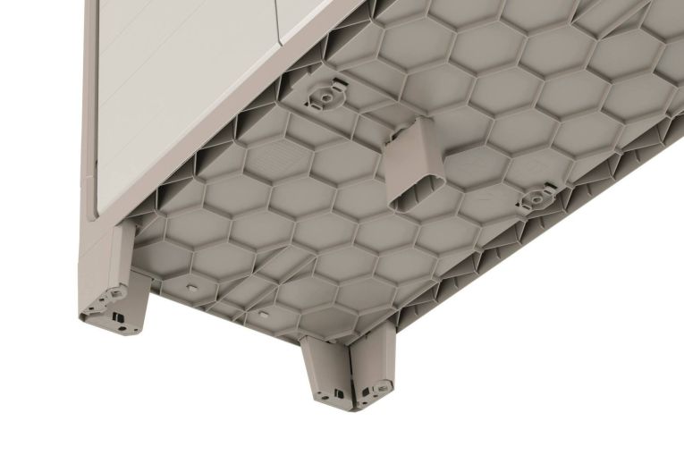 Armadio da Esterno Marrone Crema 4 Ripiani Apertura Battente 80x44x182h cm, Un'anta Made in Italy - Grimsby