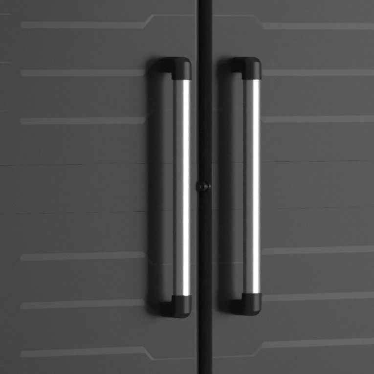 Armadio da Esterno Nero Antracite 4 Ripiani 2 Ante 65x45x182h cm, Impermeabile Made in Italy - Terrebonne