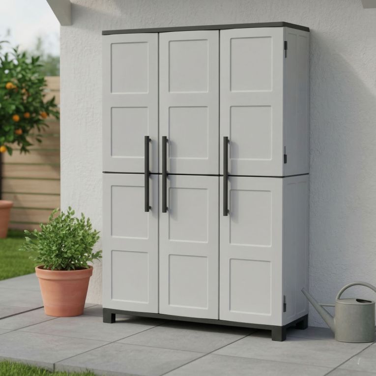 Armadio da esterno portascope grigio chiaro e nero 102x169h cm - Aruro
