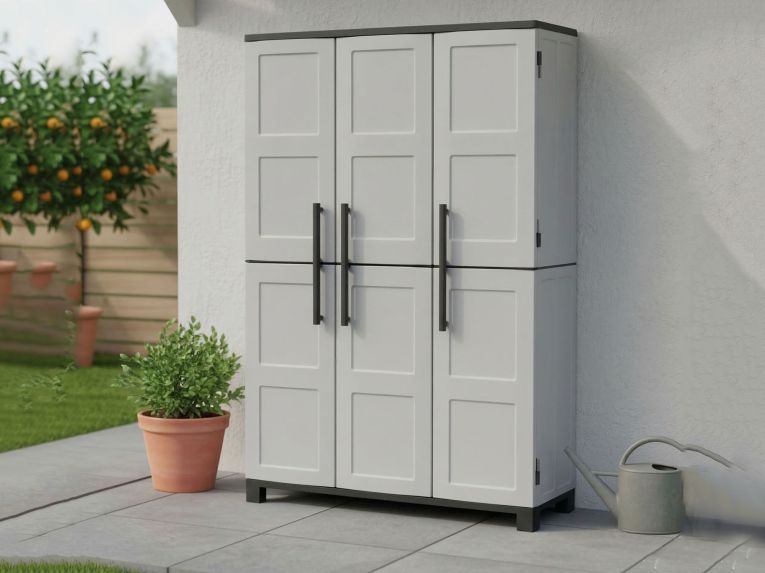 Armadio da esterno portascope grigio chiaro e nero 102x169h cm - Aruro