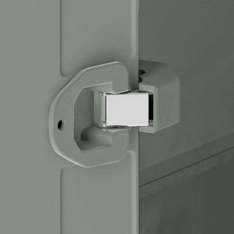 Armadio da esterno Sarezzo, Mobile outdoor, Mobiletto giardino multiuso, Made in Italy, 80x44 h100 cm, Grigio e Verde
