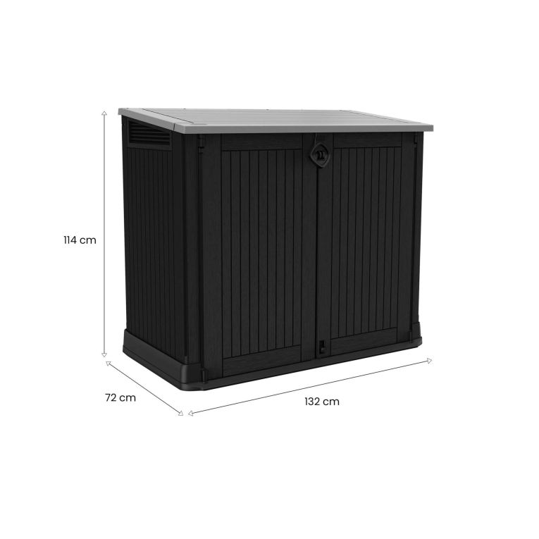Armadio da terrazzo 2 ante nero 132x113h cm - Gander