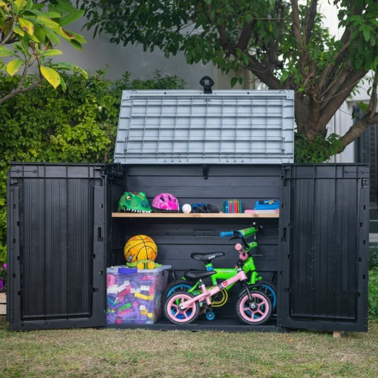Armadio da terrazzo 2 ante nero 132x113h cm - Gander