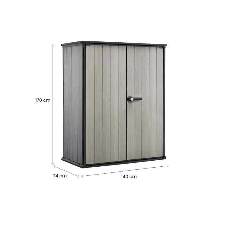 Armadio da terrazzo grigio 140x170h cm - Digby