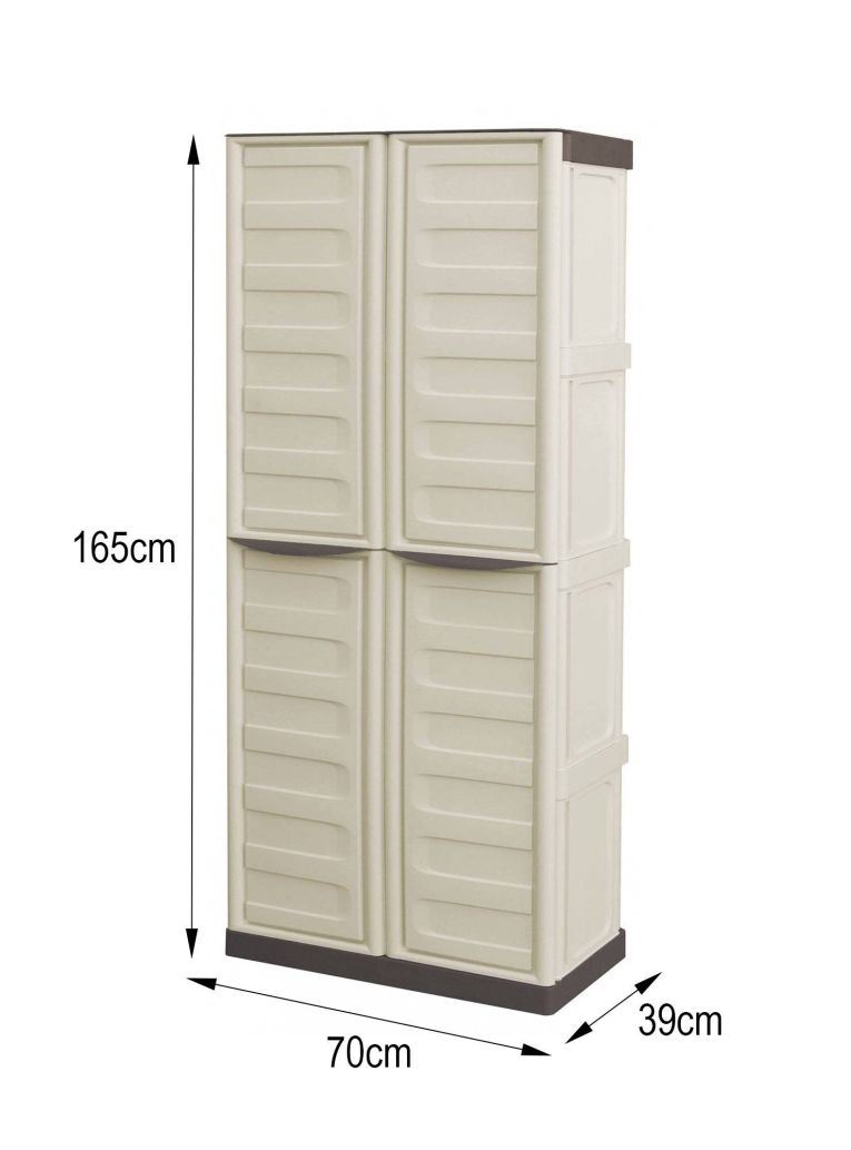 Armadio esterno 2 ante beige e marrone 70x165h cm - Adenina