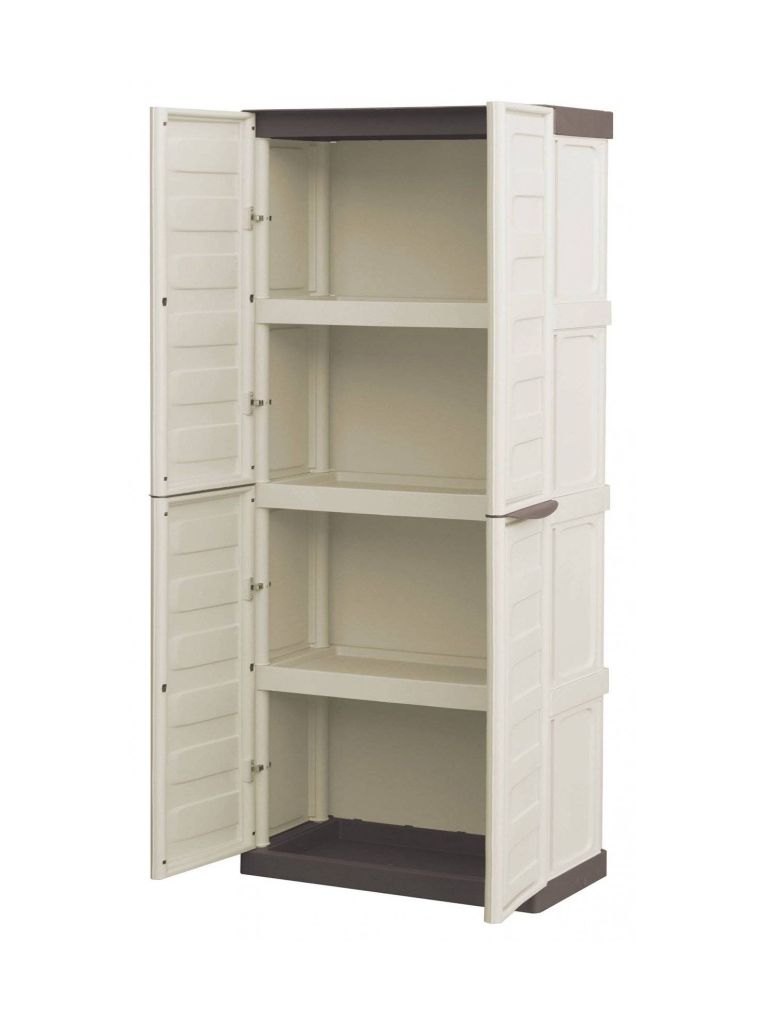 Armadio esterno 2 ante beige e marrone 70x165h cm - Adenina