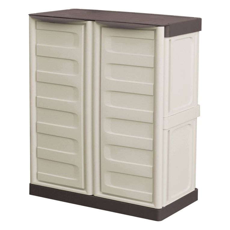 Armadio esterno 2 ante beige e marrone 70x85h cm - Acira
