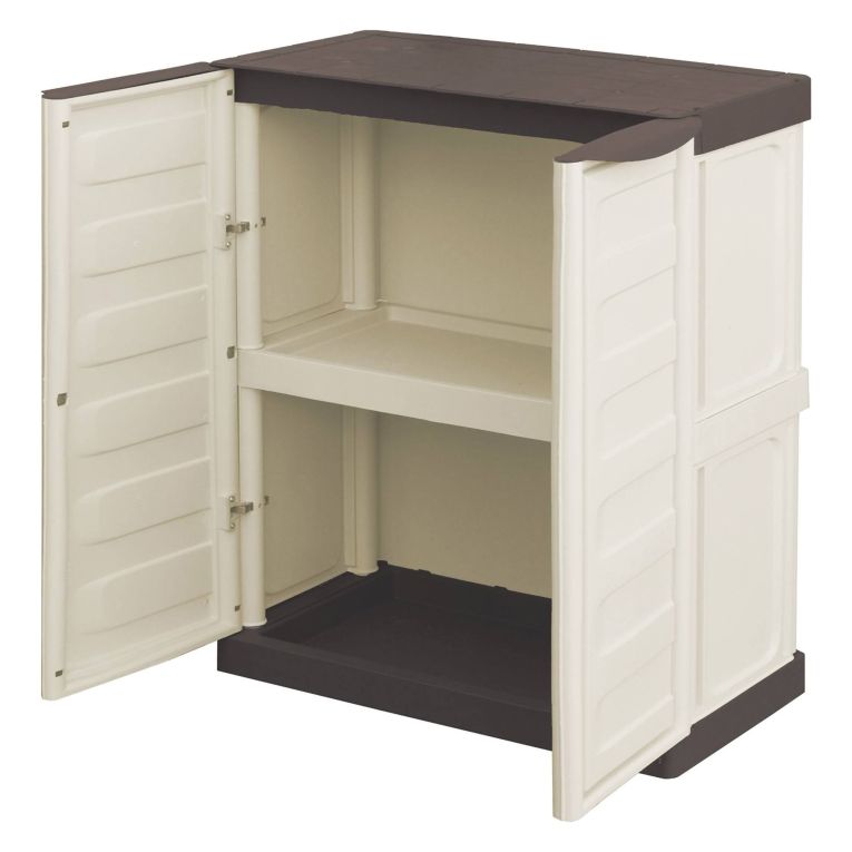 Armadio esterno 2 ante beige e marrone 70x85h cm - Acira