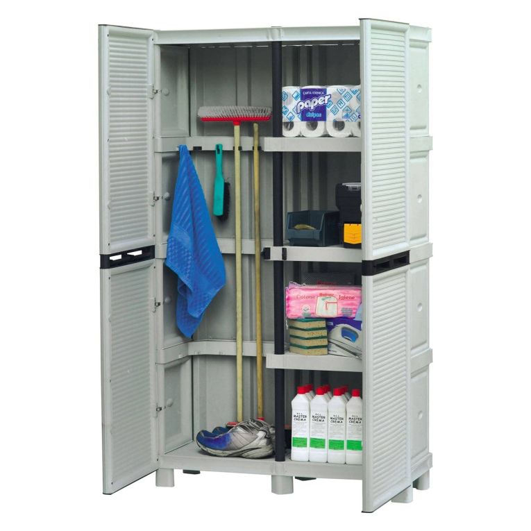 Armadio esterno 2 ante grigio chiaro 100x172h cm - Achae