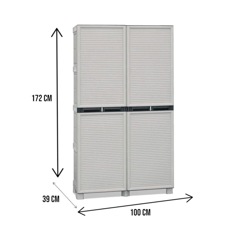 Armadio esterno 2 ante grigio chiaro 100x172h cm - Achae