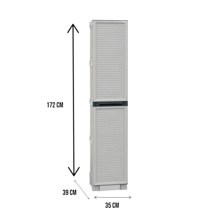 Armadio esterno 2 ante grigio chiaro 35x172h cm - Allain