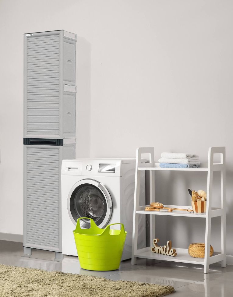Armadio esterno 2 ante grigio chiaro 35x172h cm - Allain
