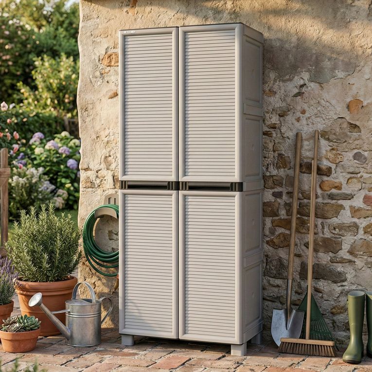 Armadio esterno 2 ante grigio chiaro 70x172h cm - Allain
