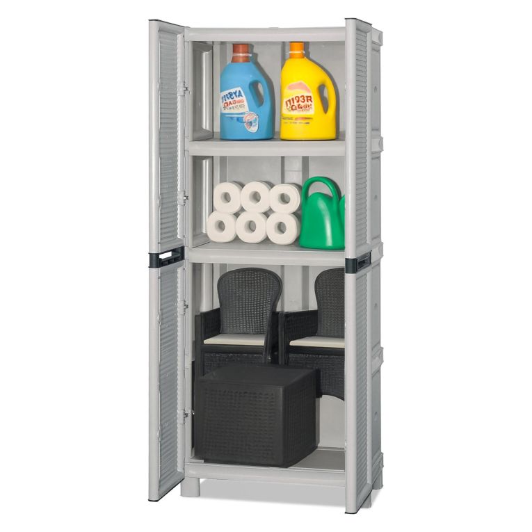 Armadio esterno 2 ante grigio chiaro 70x172h cm - Allain
