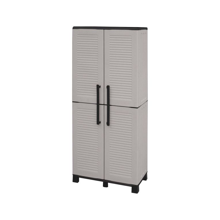 Armadio esterno 2 ante grigio chiaro e nero 68x169h cm - Askan