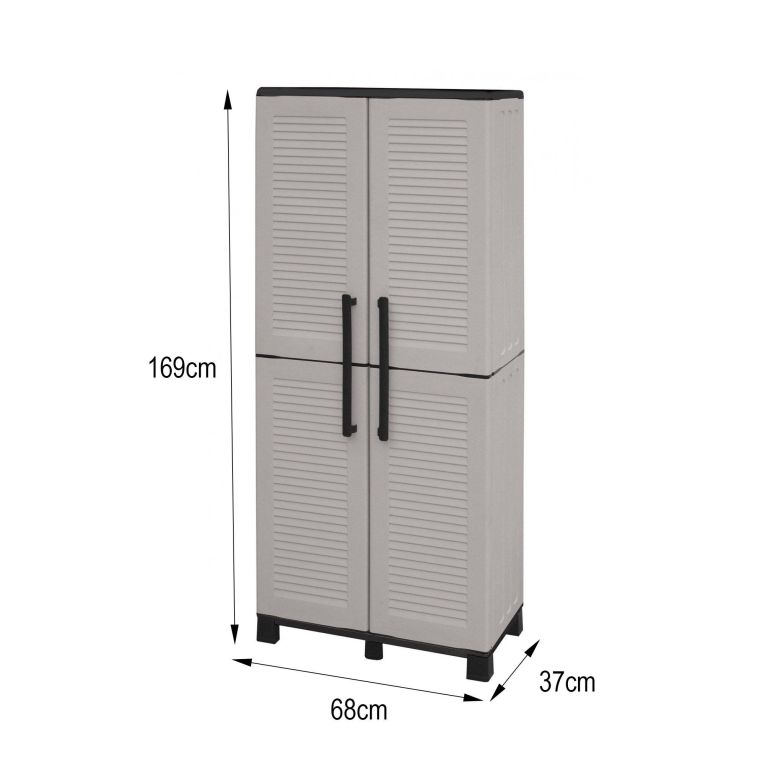 Armadio esterno 2 ante grigio chiaro e nero 68x169h cm - Askan