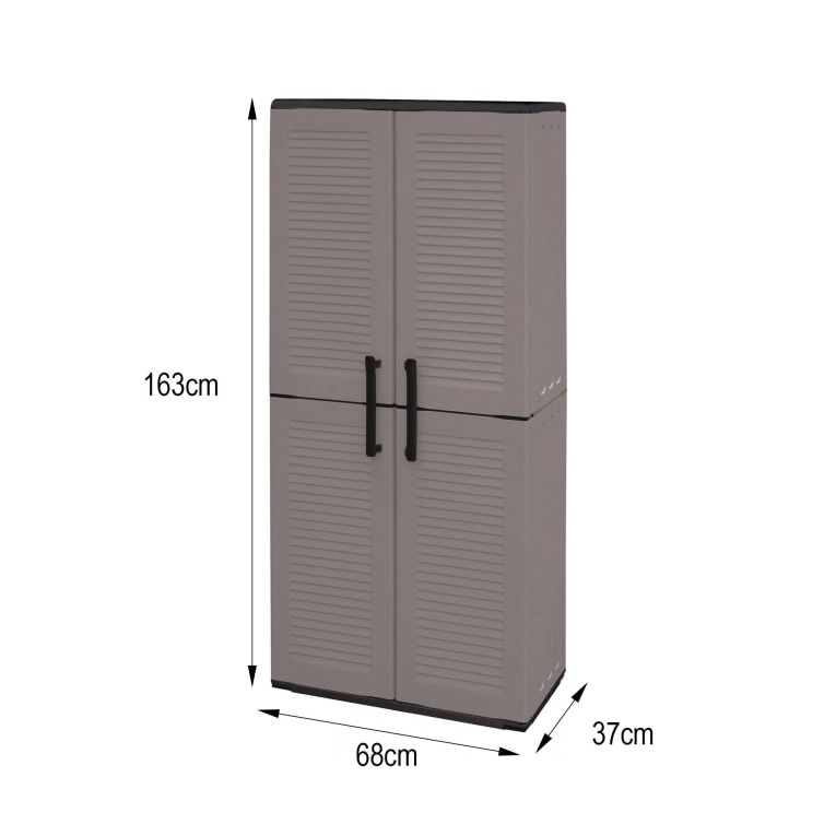 Armadio esterno 2 ante grigio e nero 68x163h cm - Arabel